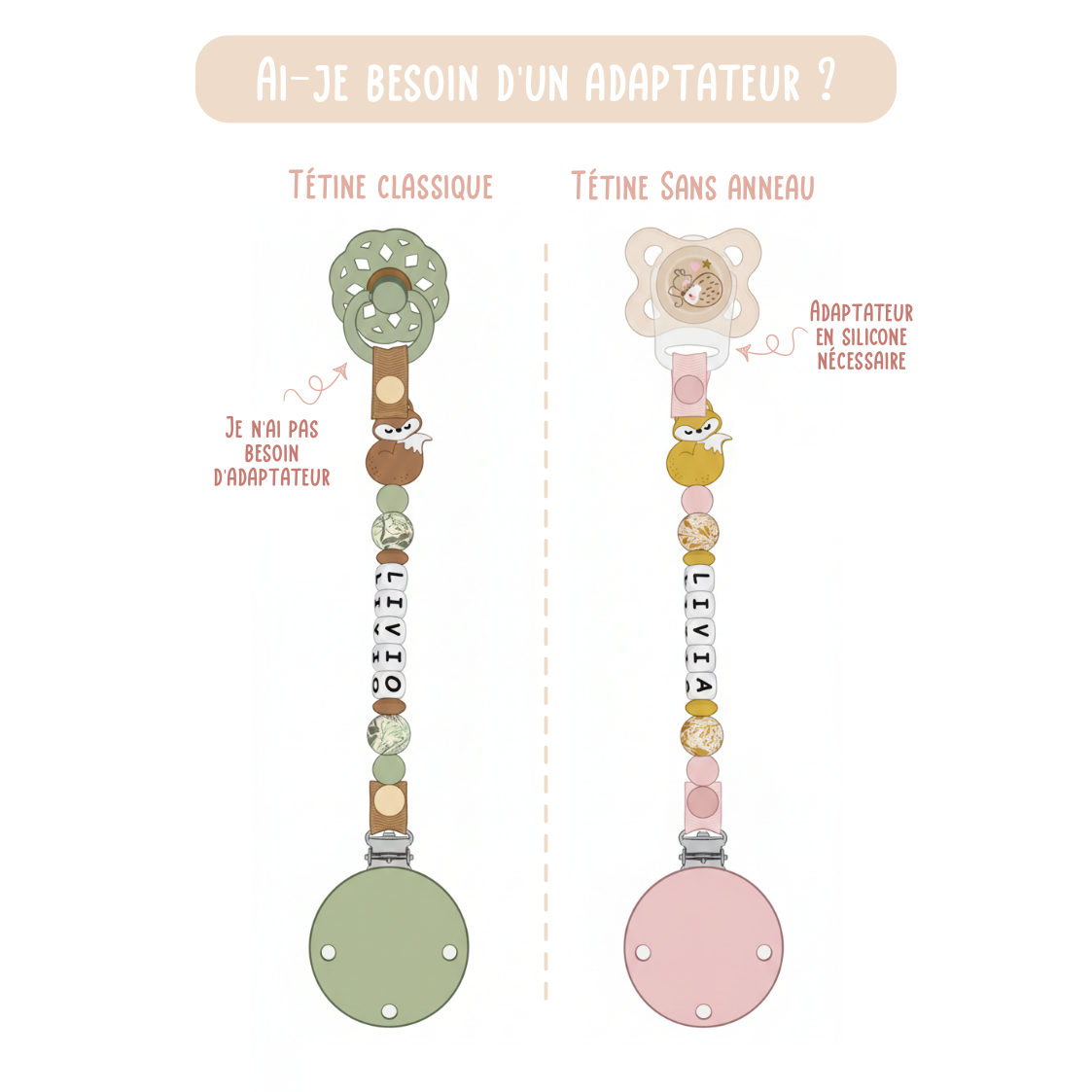 Attache tétine fantaisie - Norme jouet