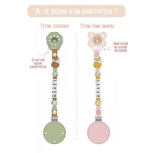 Attache tétine en double gaze