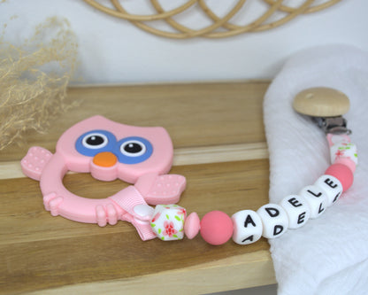 Duo attache tétine classique & porte-clés assorti