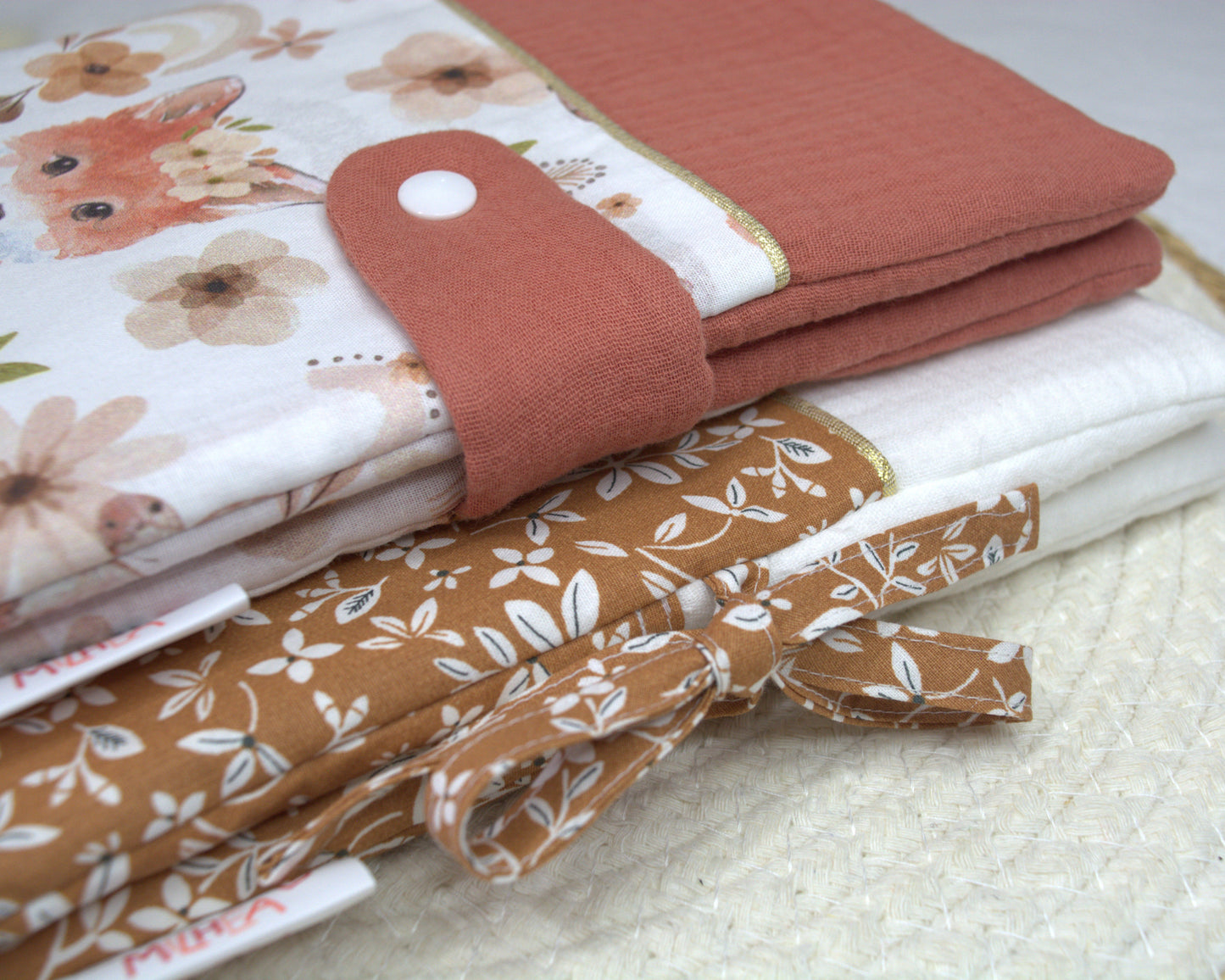 Protège carnet de santé personnalisé - Double gaze